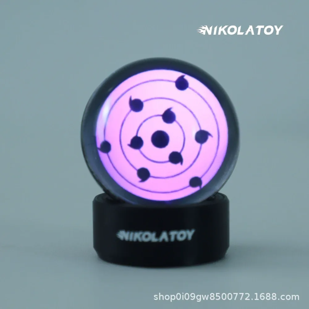NIKOLATOY Creative Uchiha Sasuke Mangekyō Sharingan with LED Music Rhythm Display Desktop Ornament