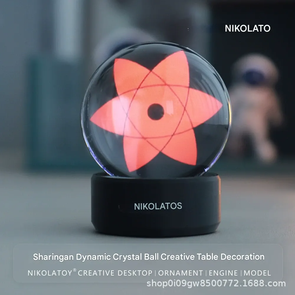 NIKOLATOY Creative Uchiha Sasuke Mangekyō Sharingan with LED Music Rhythm Display Desktop Ornament