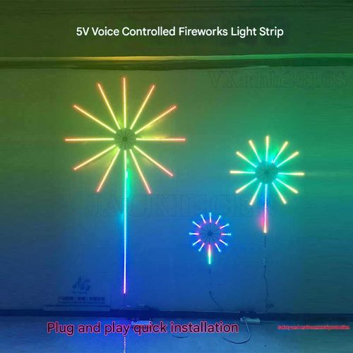 LED5V magic color voice-controlled intelligent fireworks light indoor atmosphere color light net celebrity neon light hot style light strip
