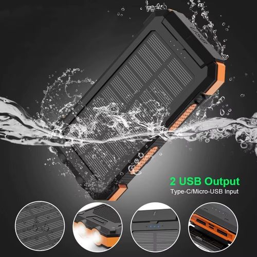 Mobile Power Solar Charger -42800mAh Portable External Battery Pack 5V3.1A Qc 3.0 Fast Charging ultra Bright Flashlight