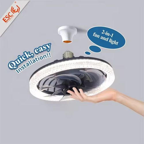 Modern Simple Led Ceiling Fan Modern 12.2 Inch E27 Socket Led Light Ceiling Fan for Livingroom Restaurant