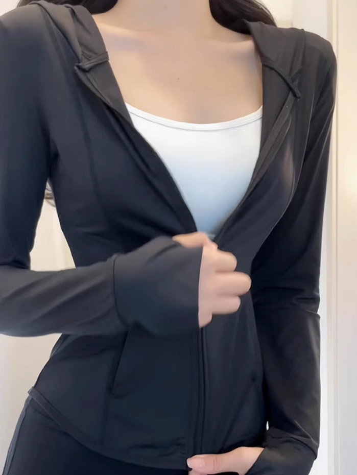 粉色防曬衣女2025新款小個子修身收腰外套女款冰絲瑜伽上衣夏季薄