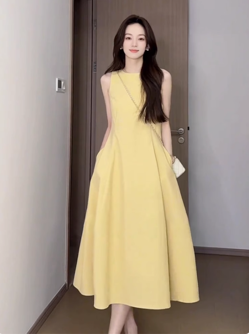 無袖背心吊帶連衣裙子女夏季2025新款流行爆款絕美海邊度假風長裙