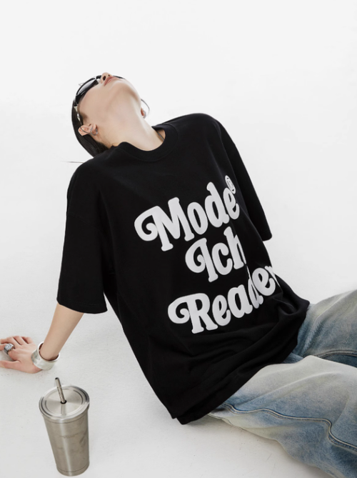 ICH MODE 美式復古圓領短袖T恤女款2025年夏寬鬆休閒流行印花上衣