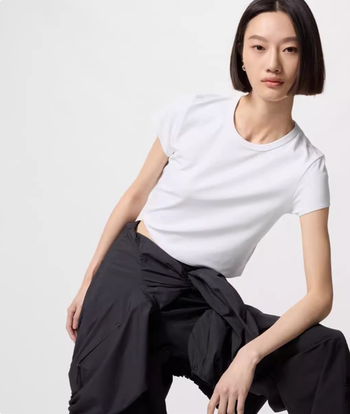 優衣庫女裝AIRism高彈力短T恤短袖辣妹風25春夏新款474411 465762