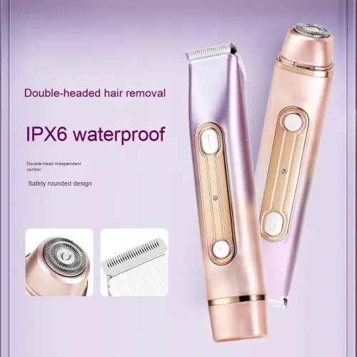 Women's double-head electric hair remover, with digital display area, hair removal razor, USB electric washable women's razor