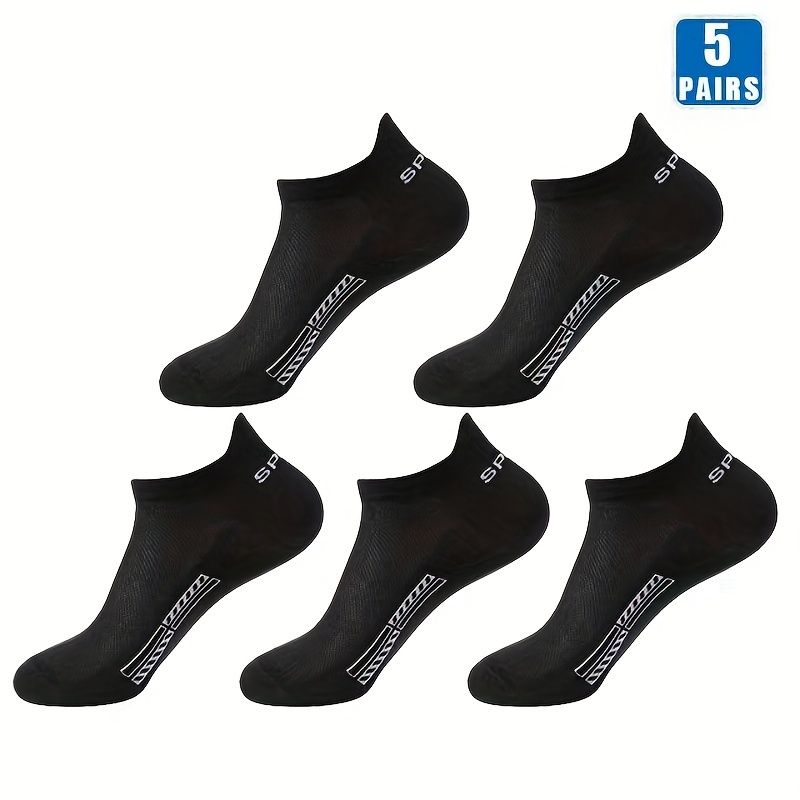 5 pairs of men's low cut mesh socks