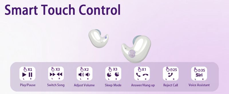 Mini Sleep Earphones Noise Reduction Earbuds - Black