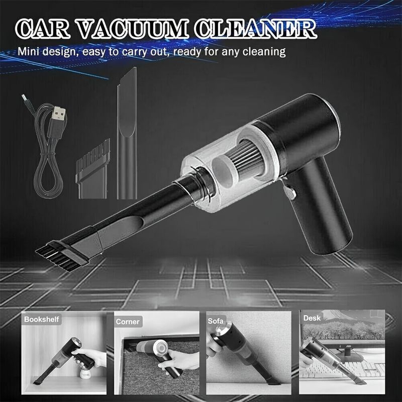 Portable 120W cordless handheld vacuum cleaner - suitable for cars