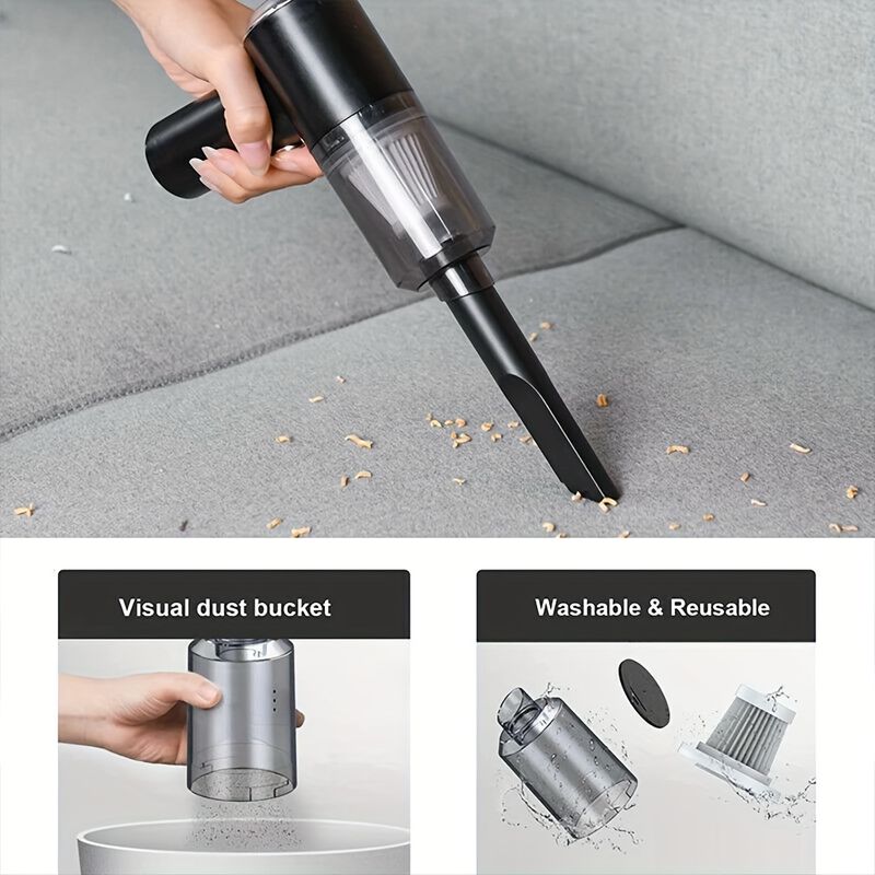 Portable 120W cordless handheld vacuum cleaner - suitable for cars