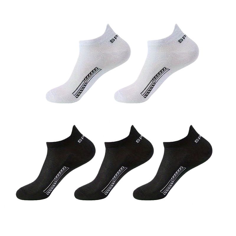 5 pairs of men's low cut mesh socks