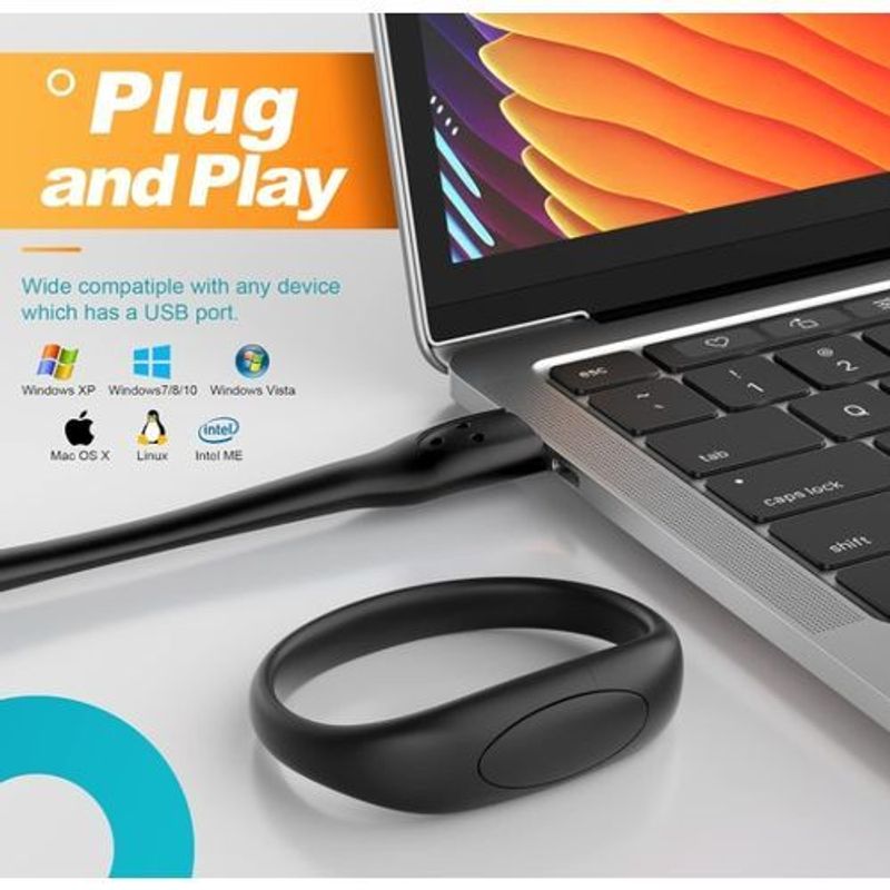 64GB Pen Flash Drive USB 2.0 Black Wristband Thumb Drive Memory Stick