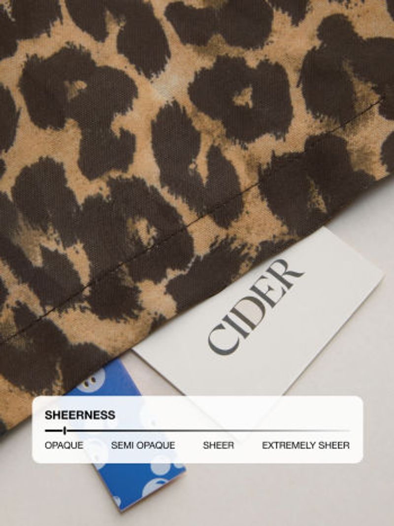 Mid Rise Elastic Waist Leopard Wide Leg Trousers