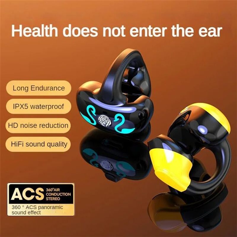 Bone Conduction Ear Clip-on Headphone Noise Reduction Low Power Earplugs