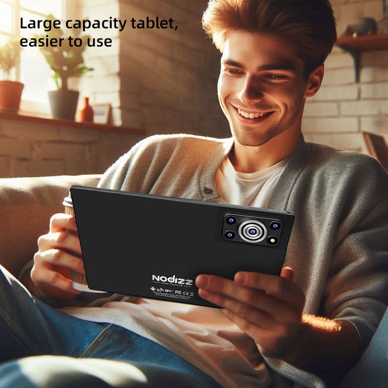 Nodazz 10.1-inch adult tablet Android 12 Sim 8GB+512GB Storage keyboard tablet (black)