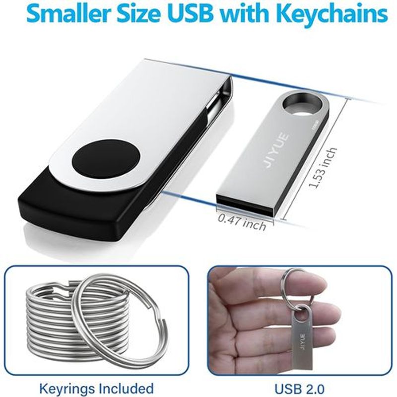 JIYUE Flash Drive 256GB Metal OTG Micro USB Type-C