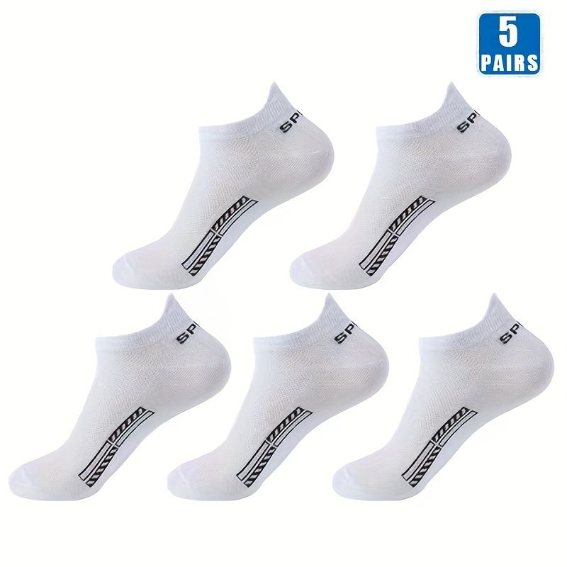 5 pairs of men's low cut mesh socks
