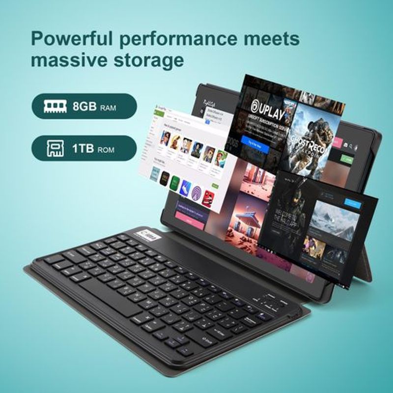 TiLECC Tablet 11'' FHD+ Display 16GB+512GB 13MP 8MP Widevine L1 12000 mAh Battery Android