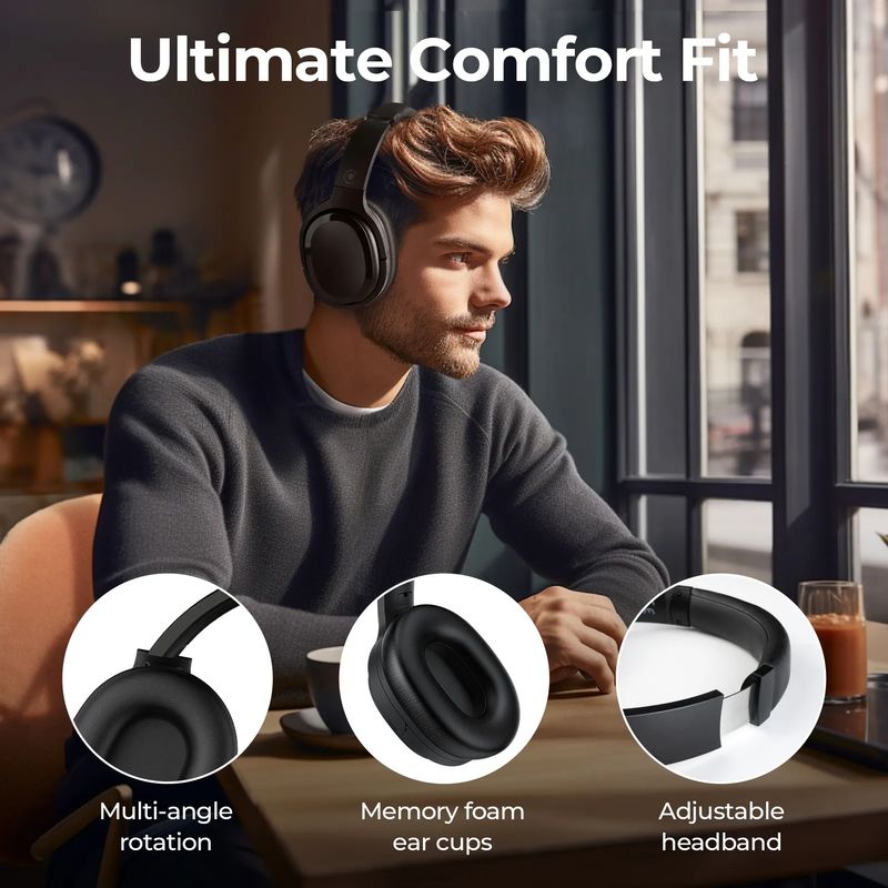 Hybrid Active Noise Cancelling Headphones ANC Bluetooth Wireless Headphones