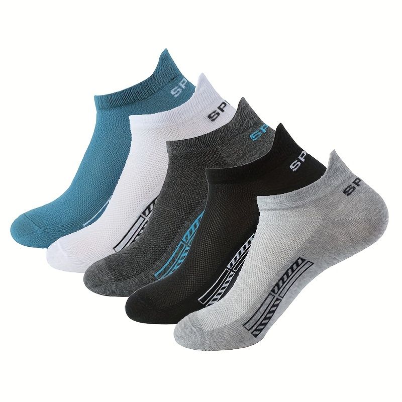 5 pairs of men's low cut mesh socks