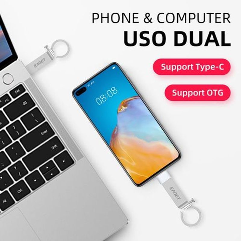Eaget Pen Flash Drive 3.0 128GB - Metal OTG Micro USB Type-C