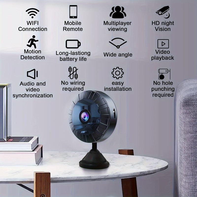 High definition mini WiFi monitoring camera, 2.4G WiFi monitoring night vision motion detection camera