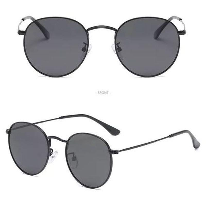 Black Luxury Round Sunglasses - Designer Sunglasses
