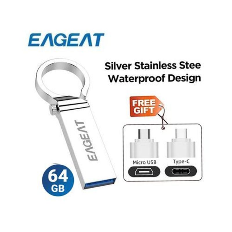 Eaget Pen Flash Drive 3.0 64GB - Metal OTG Micro USB Type-C
