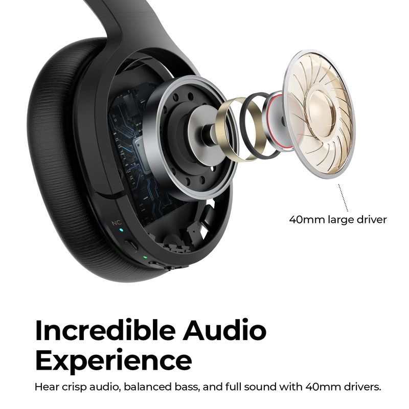 Hybrid Active Noise Cancelling Headphones ANC Bluetooth Wireless Headphones