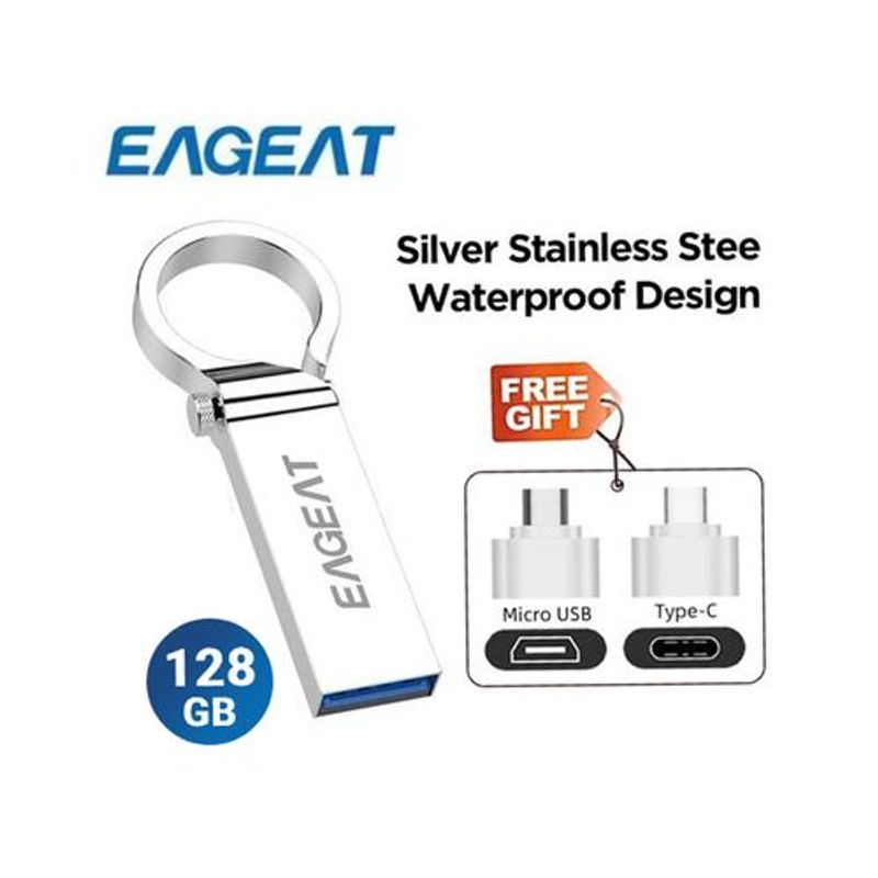 Eaget Pen Flash Drive 3.0 128GB - Metal OTG Micro USB Type-C