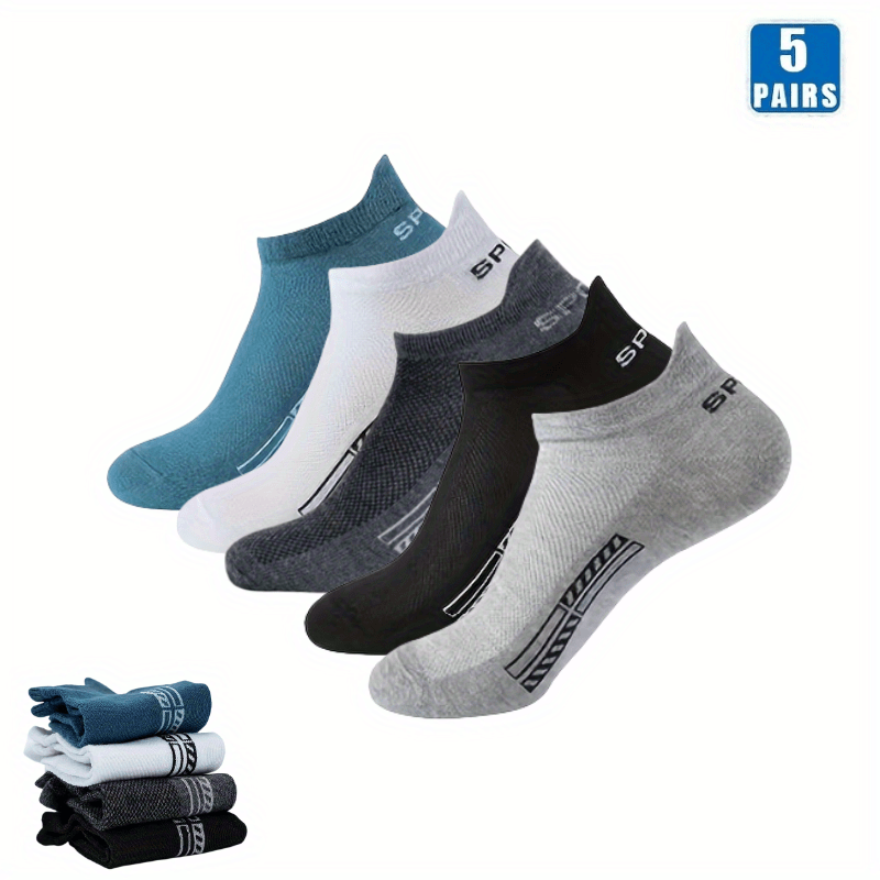 5 pairs of men's low cut mesh socks