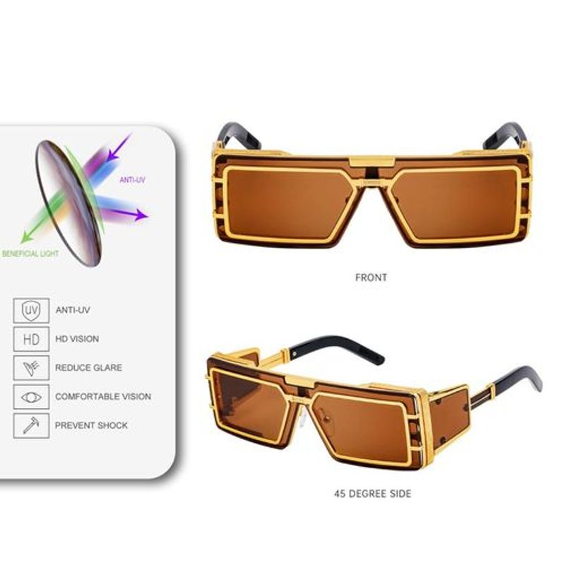 Anti-Glare Men's Sunglasses, Secure Fit With Adjustable Nose Pads, 4 Lens Colors For Outdoor Use