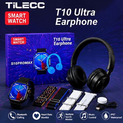 TiLECC New S10promax 5-in-1 Smart Watch And P47Bluetooth Headset