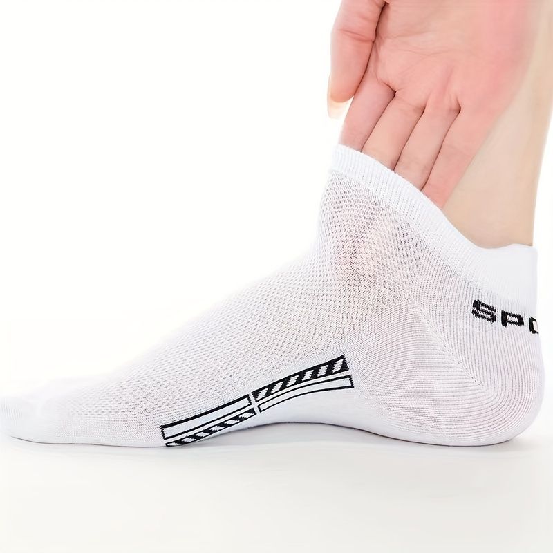 5 pairs of men's low cut mesh socks