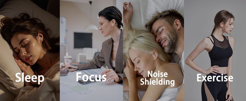 Mini Sleep Earphones Noise Reduction Earbuds - Black