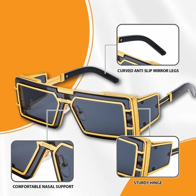 Anti-Glare Men's Sunglasses, Secure Fit With Adjustable Nose Pads, 4 Lens Colors For Outdoor Use
