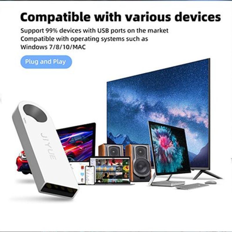 JIYUE Flash Drive 256GB Metal OTG Micro USB Type-C