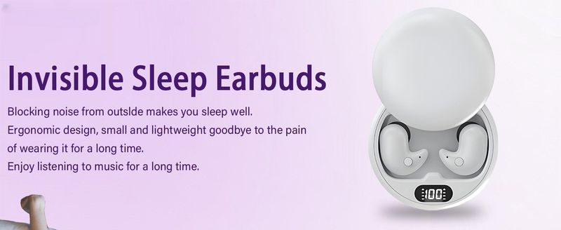 Mini Sleep Earphones Noise Reduction Earbuds - Black