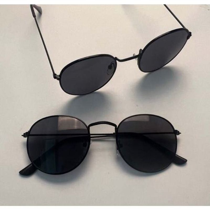 Black Luxury Round Sunglasses - Designer Sunglasses