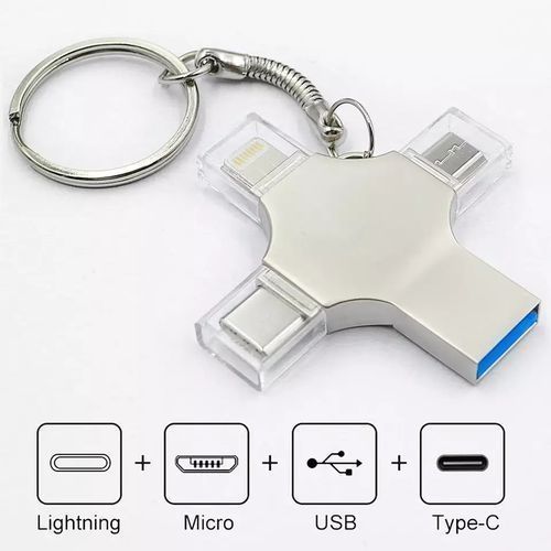 Share this product    Otg 128GB Ultra OTG Micro USB Type-c Lightning 4in1 Flash Drive