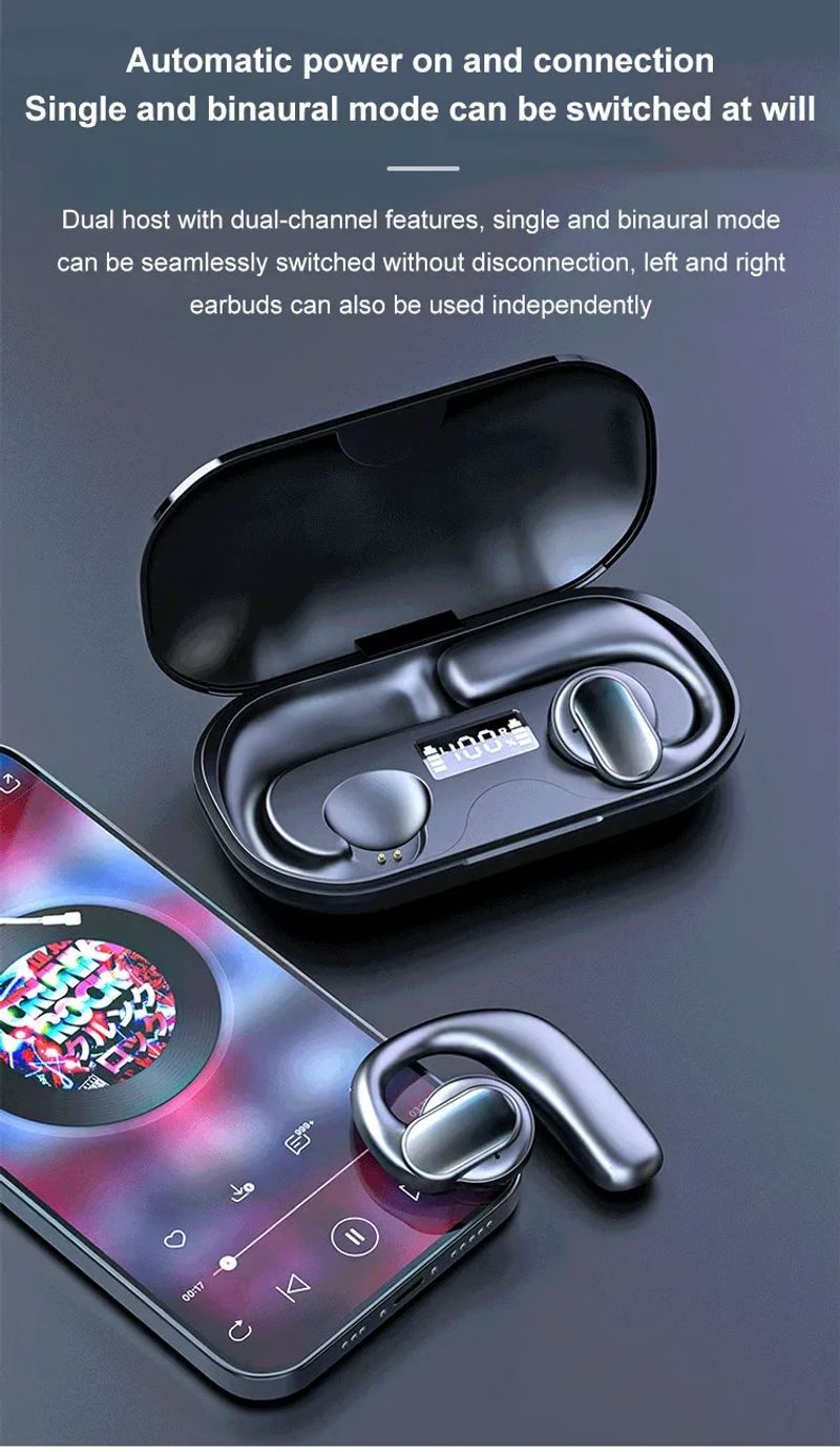 TWS wireless bone conduction digital Bluetooth earbuds