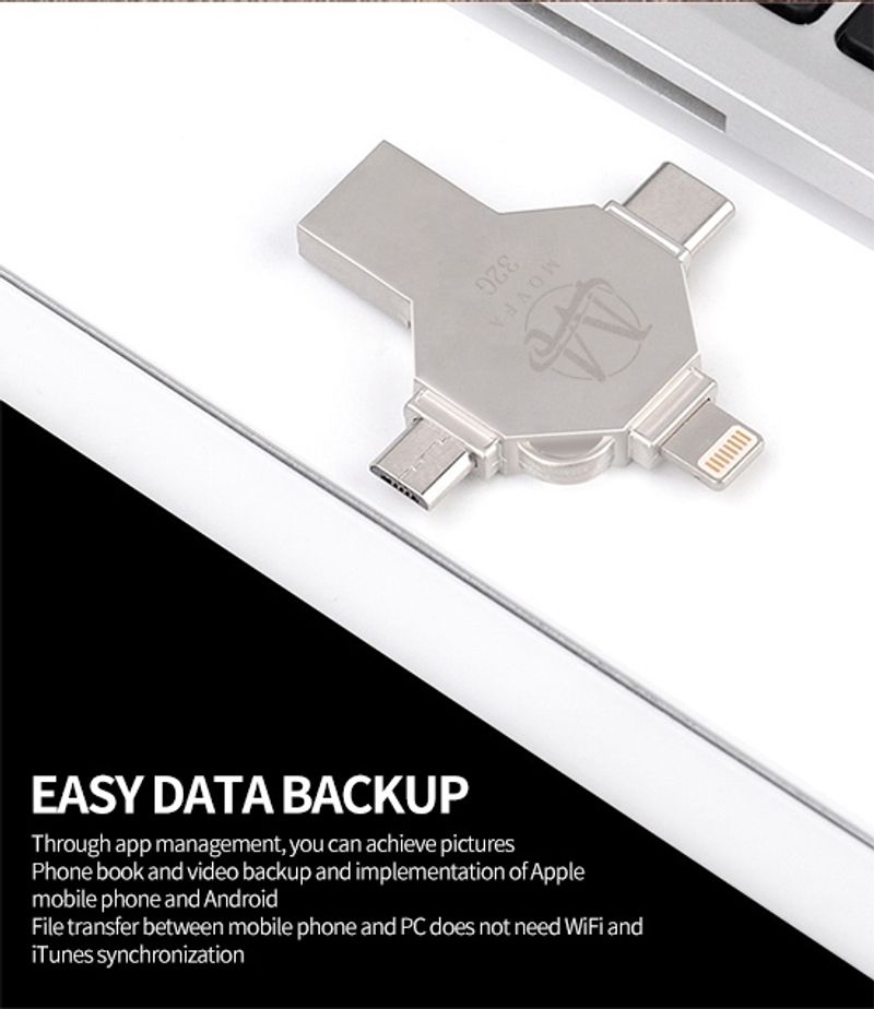 Share this product    Otg 128GB Ultra OTG Micro USB Type-c Lightning 4in1 Flash Drive