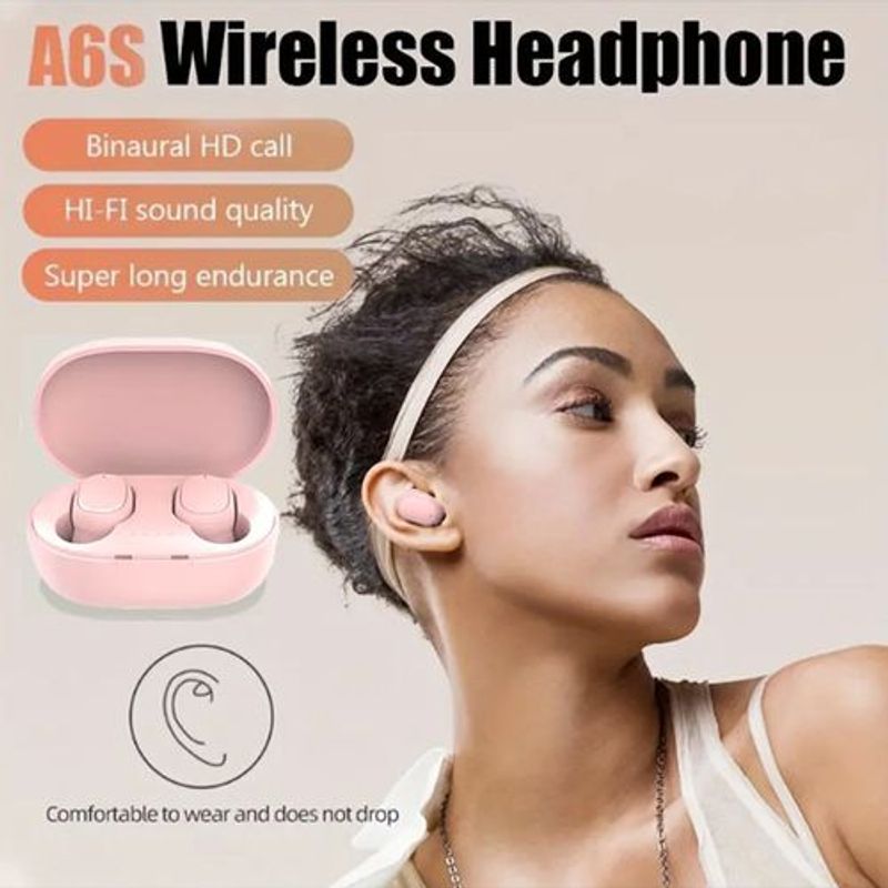 EAGEAT Wireless Earpods Bluetooth 5.0 Earphones Pink
