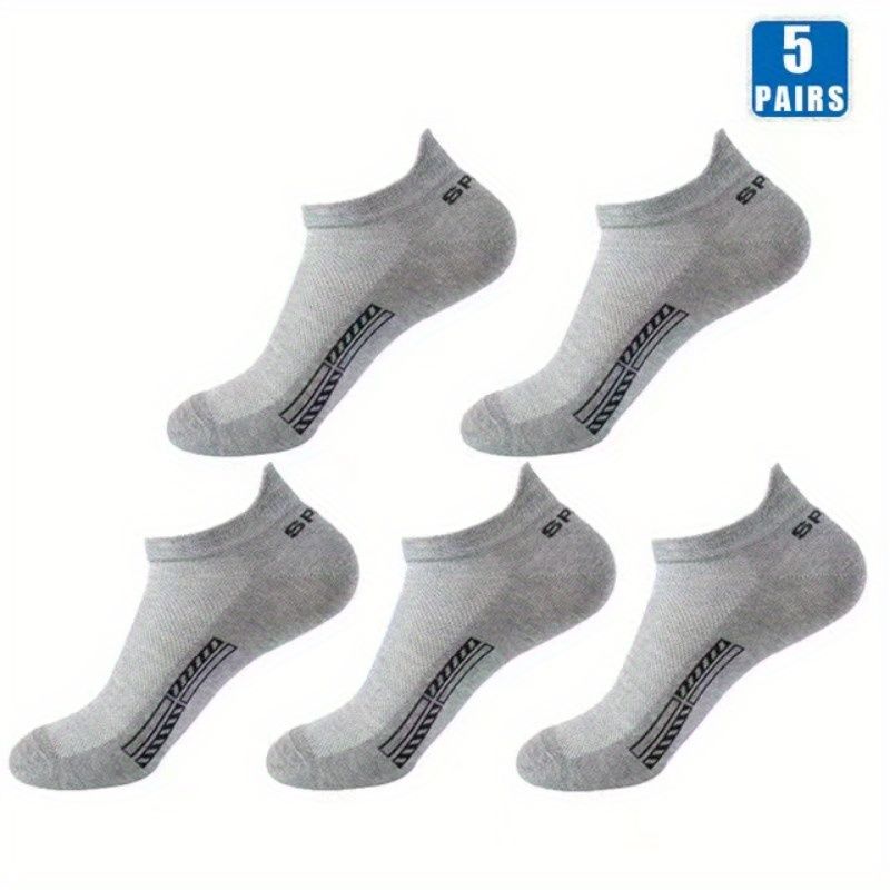 5 pairs of men's low cut mesh socks