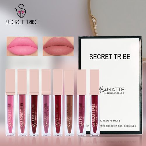 Secret Tribe Velvet Matte Lip Gloss | Non stick cup waterproof formula, 12 hour long-lasting color development, single pack, 1.2oz