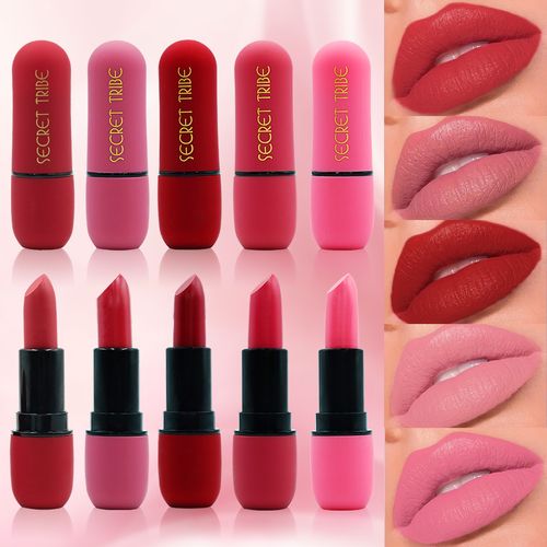 6-pack Matte Durable Bullet shaped Lipstick Set - Waterproof Multi Color, Comes with Gift Box, Suitable for Daily and Party Makeup