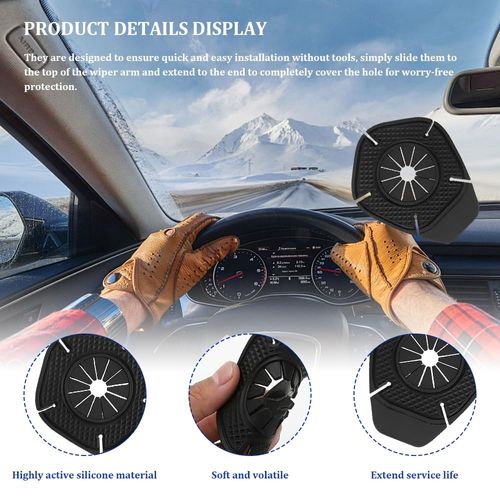 Car Wiper Arm Hole Protection Pad（8pcs）, Silicone Windshield Wiper Arm Hole Protector Dust Cover, Front Wiper Protective Guards Prevents Blockage, Universal Auto Exterior Accessories Fits Car Truck SUV