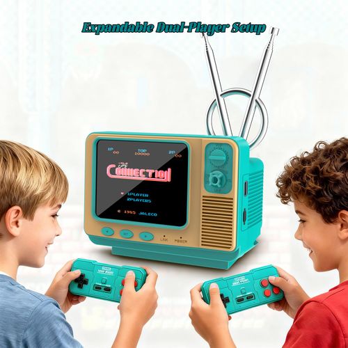 Vintage Family Game Console, 2.8" IPS Screen, Low Voltage Charging, Compact Design, With Game Cables | Game Night Gadget, Cool Unique Gift, Christmas Gift for Teen Boys