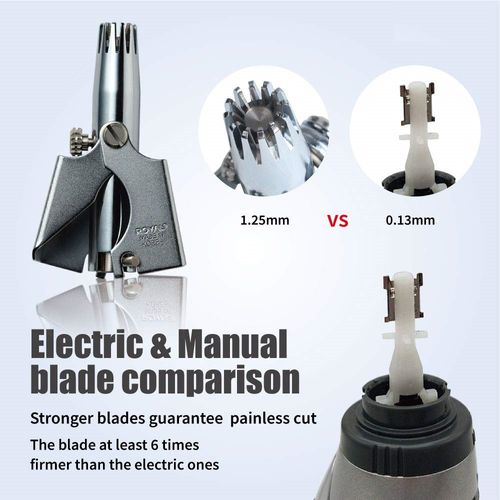 Manual Nose Hair Trimmer for Men & Women – No Battery,Nose Hair Clippers for Men & Women, Nasal Trimmer & Ear Hair Remover, Stainless Steel Eyebrow Tool, Professional Grade