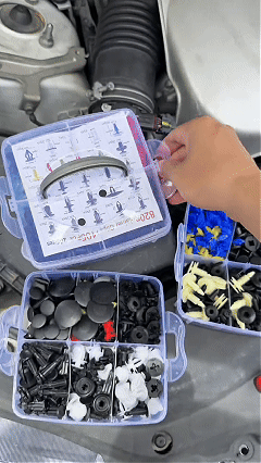 Car Push Retainer Clips & Auto Fasteners Assortment Popular Sizes Nylon Bumper Fender Rivets, 975Pcs Clips+ Remover